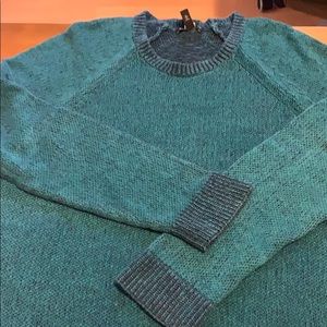 Eileen Fisher Green/blue cotton linen sweater